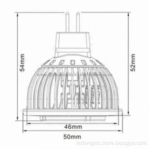 LD 3W MR16 LED Spotlight, Flat with 42 Pieces Aluminum Fins, Bridgelux/Epistar/Epileds Chip